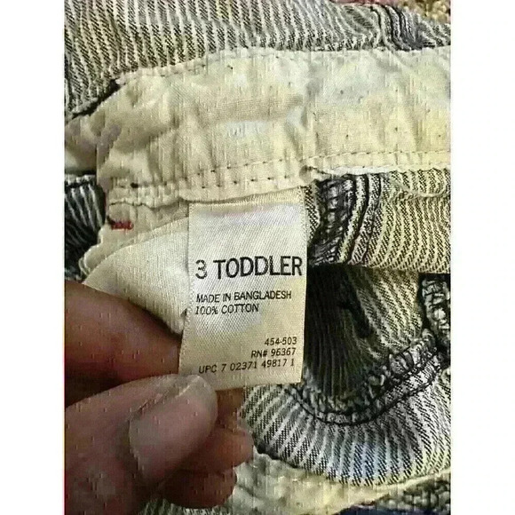 Vintage Osh Kosh B'gosh Vestbak Blue And White Striped Overalls Size 18 Mos - Picture 7 of 7